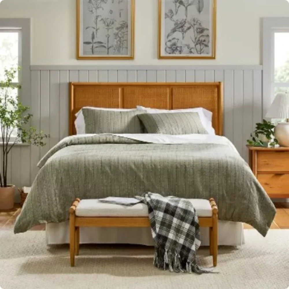 Hearth Hand Magnolia QUEEN Duvet Cover + Pillow Shams Set Sage Green Comforter